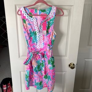 NWT Lilly Pulitzer Gulianna Stretch cotton Shift Dress, size 14, never worn,